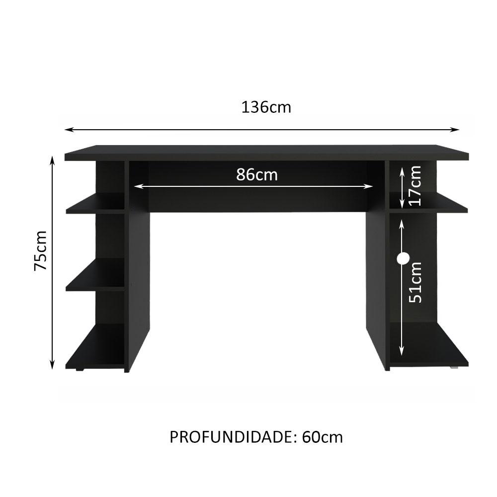 Detalhes do Mesa para Computador Gamer Madesa 9409 - Preto