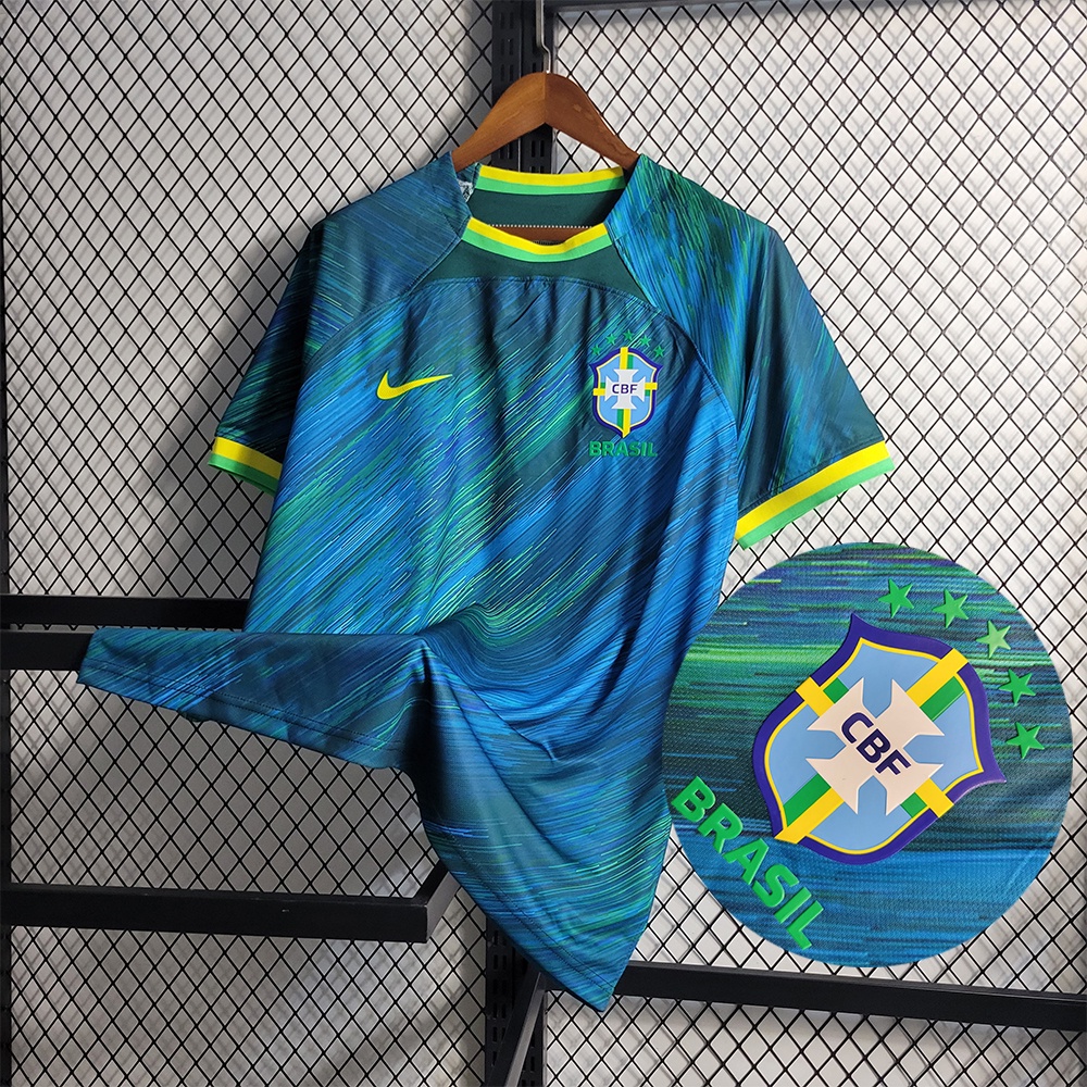 2022-23 Copa Do Mundo Camisa do Brasil verde escuro roupa de