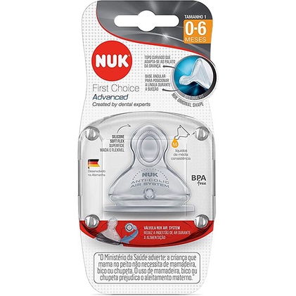 Bico FC Advanced Silicone Liq. Média Consistência S1 - NUK, Tam 1 (0-6 Meses)-Tamanho M