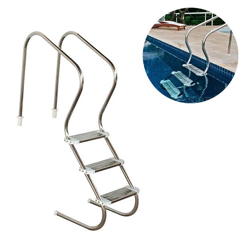 Escada Para Piscina 3 Degraus Confort Inox 010102 SODRAMAR em Oferta na Shopee