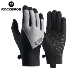 ROCKBROS Luvas Quentes De Dedo Cheio Bicicleta Elétrica De Motocicleta De Inverno Longo À Prova De Vento
