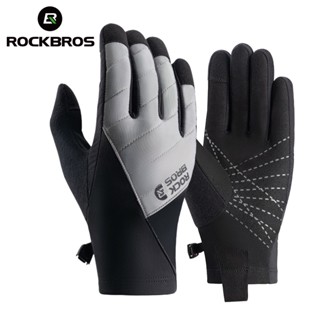 ROCKBROS Luvas Quentes De Dedo Cheio Bicicleta Elétrica De Motocicleta De Inverno Longo À Prova De Vento