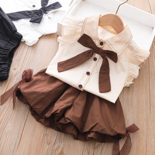 Fato Feminino De Verão Novo Estilo Laço top + shorts Conjunto De 2 Peças
