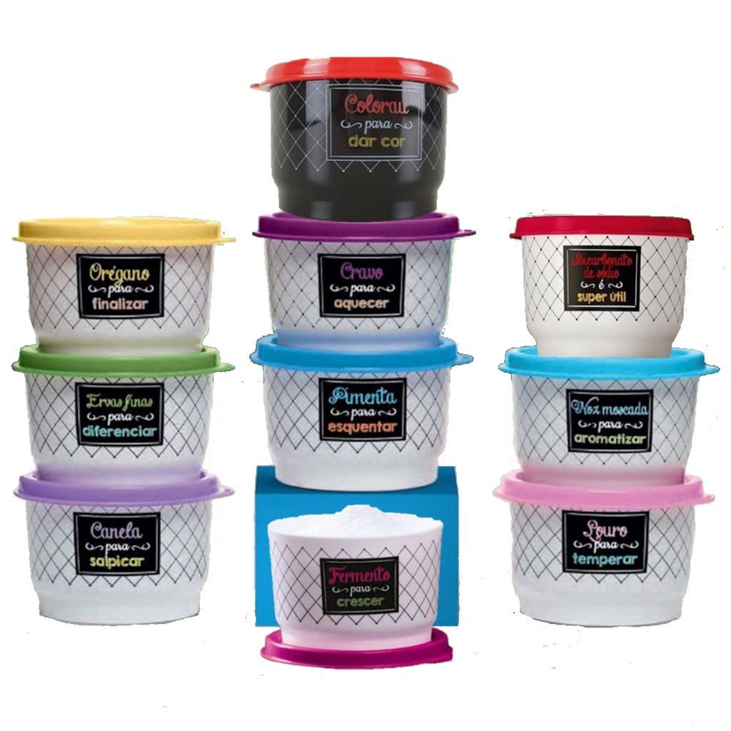 Potinhos de Temperos Tupperware Bistrô 140ml Novos Originais Tapauer ...