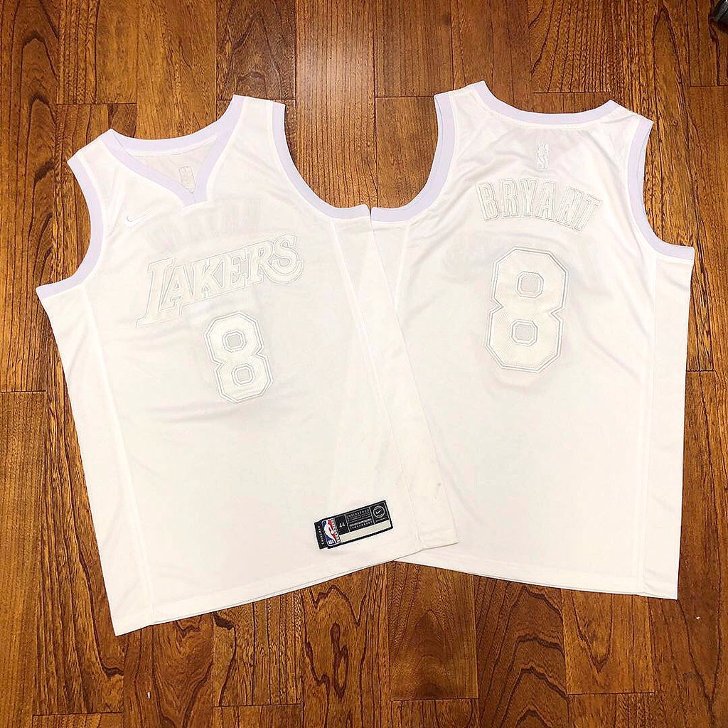 2023 Masculina Camisa Los Angeles Lakers 8 Kobe Bryant All White Close ...