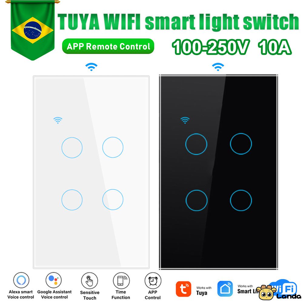 Interruptor Inteligente Interruptor De Controle Remoto Wi-fi do Bilhete inteligente Voz Tuya Smartlife Alexa Google Casa LANDA