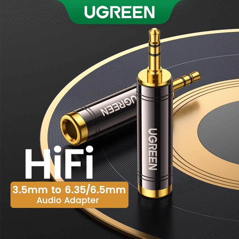 UGREEN 3.5mm A 6.5mm 6.35mm 1/4 Adaptador Banhado Ouro De Cobre Puro 6.5 Milímetros Macho Para AUX Fêmea Jack Mono em Oferta na Shopee
