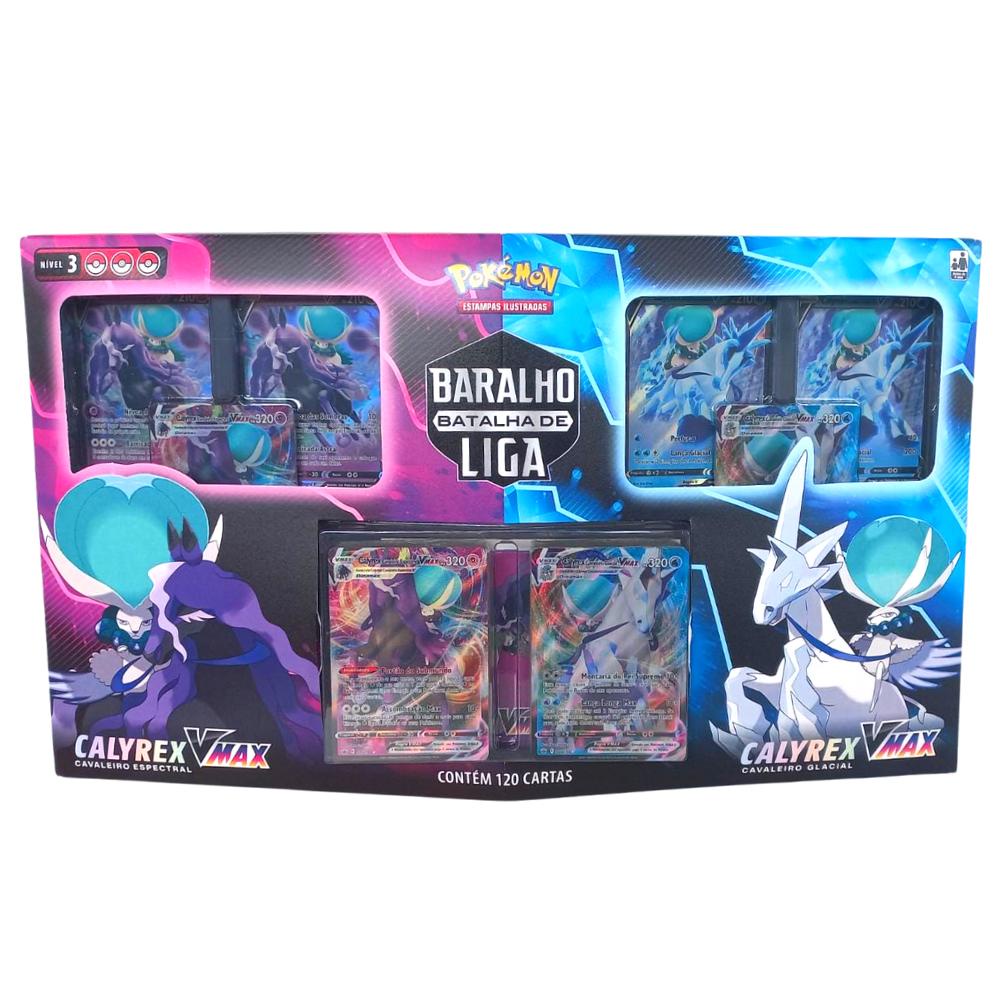 Box Baralho Jogo Batalha Liga Calirex Vmax Tcg Pokémon Copag