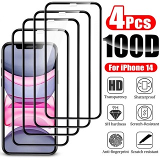 4 Peças De Vidro Temperado De Cobertura Completa Para Apple iPhone 14 Pro Max XR X XS 4PCS Protetor De Tela Total No 13 12 11 6 7 8 Plus SE 2020 202