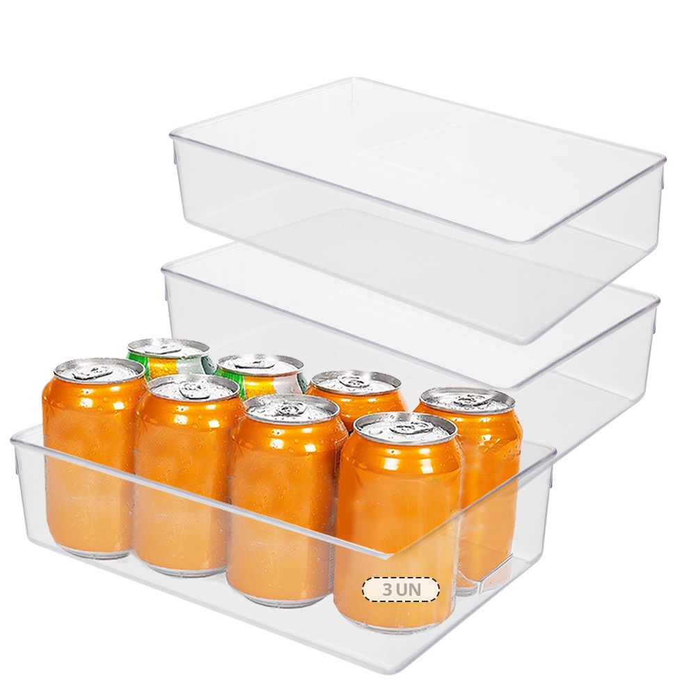 Kit 3 Organizadores Caixa Guarda Multiuso Armário Geladeira em Oferta na Shopee