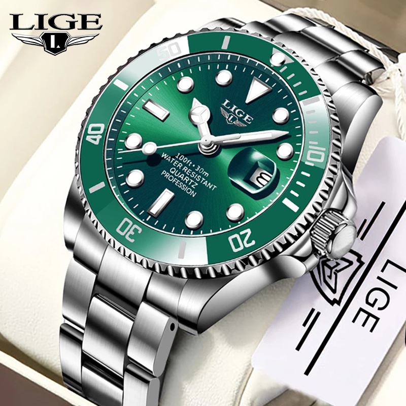 LIGE Men's Watches 30M Waterproof Date Clock Male Sports Watches Men Quartz Wrist Watch