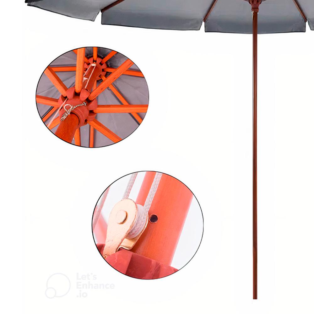 Ombrellone 4 Metros Positano Preto em Bagum Madeira 400807 BEL em Oferta na Shopee