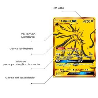 Carta Pokemon Tcg Solgaleo Gx Secret Gold Cartinha Solgaleo Shopee