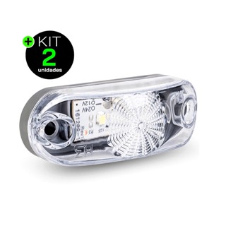 Kit 2 Lanternas Lateral Carreta / Luz de Placa Cristal LED 12V 24V