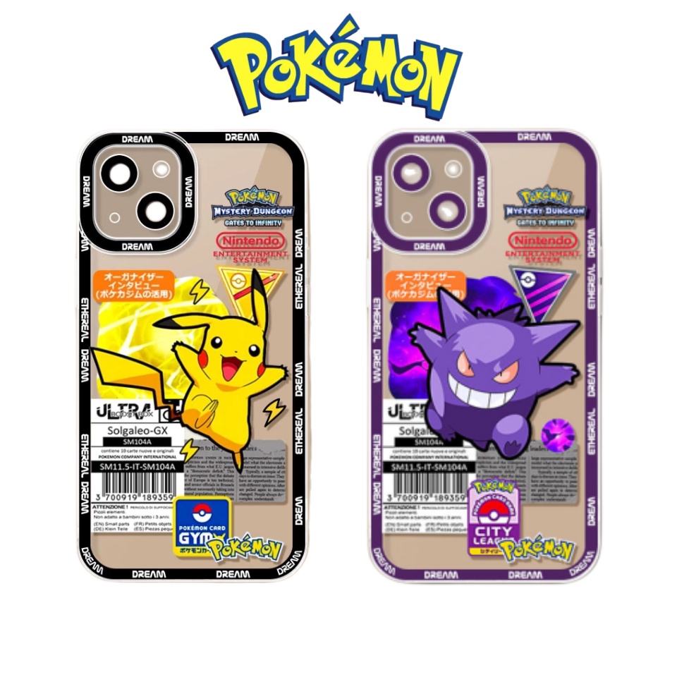 Marca De Moda Pokemon Pikachu Transparente Caixa Fofa Para Samsung Galaxy A13 A01 A10 A03S A23 A11 A02 M02 A03 A50 A53 A52 A52S j4 j6 Nota 10 Plus Celular Macia Jogos De Cartoon