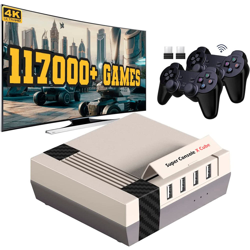 Super Console X Cubo Retrô Vídeo Games Consoles Pré-Carregamento Até 117.000 + Jogos , 70 + Emuladores , Suporte Multi-players 0EKX