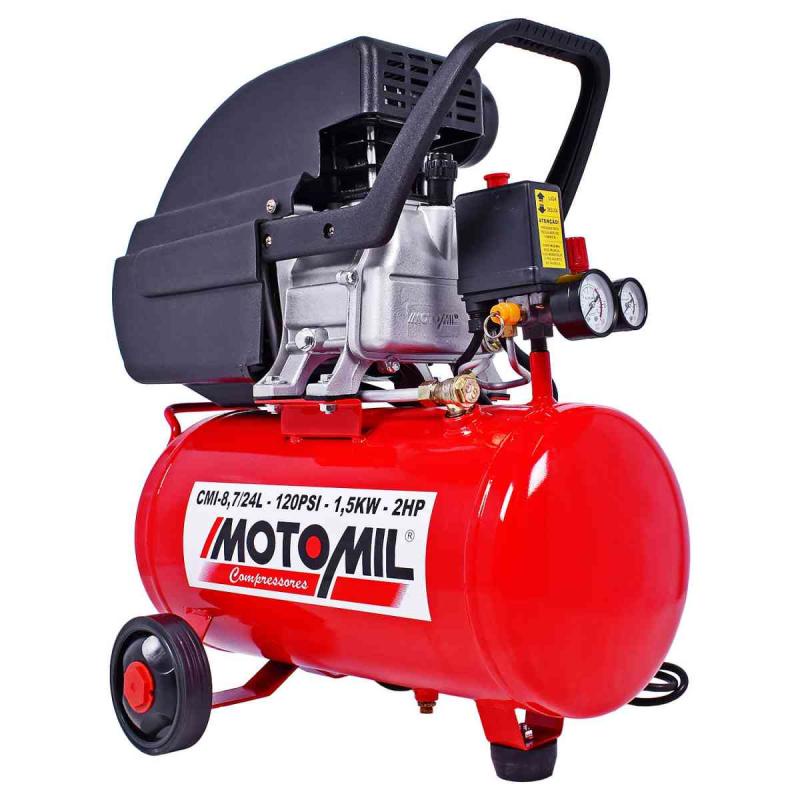 Moto Compressor de Ar 8,7 PÉS 24 Litros com Óleo CMI-8,7/24 MOTOMIL em Oferta na Shopee
