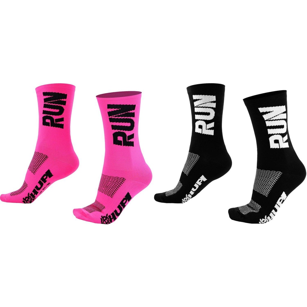 Kit 02 Pares Meia Corrida HUPI Run Rosa e Preto 34-38