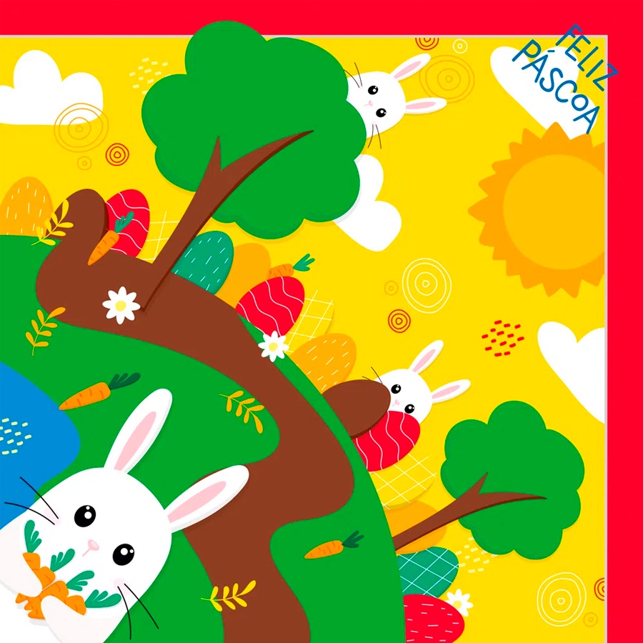 Saco Express 32x32cm para Ovos de 150g a 200g - Esconde Esconde Amarelo - 5 unidades - Cromus -Rizzo