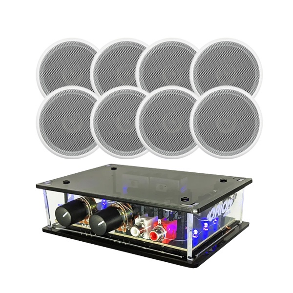 Kit Amplificador De Mesa + 4 Pares Caixas De Som Teto 55w