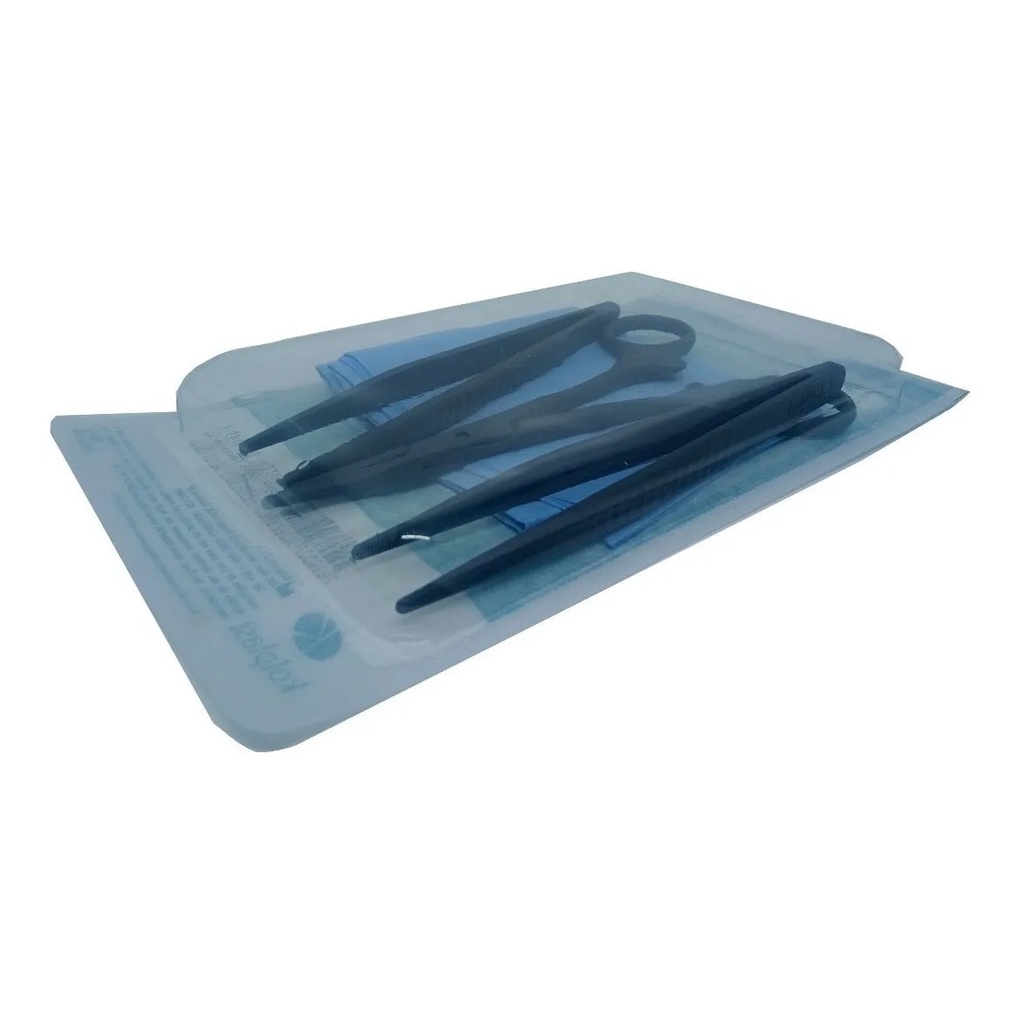 1 Kit Curativo Estéril Descartável Com 3 Pinças - Kolplast