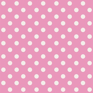 Tricoline Poá Médio Peri Branco Fundo Rosa, 50cm x 1,50mt