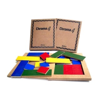 Jogo de Tabuleiro Cooperativo Chroma 4 Dominó das 4 Cores Brinquedo Educativo MDF - Mitra - 6 anos