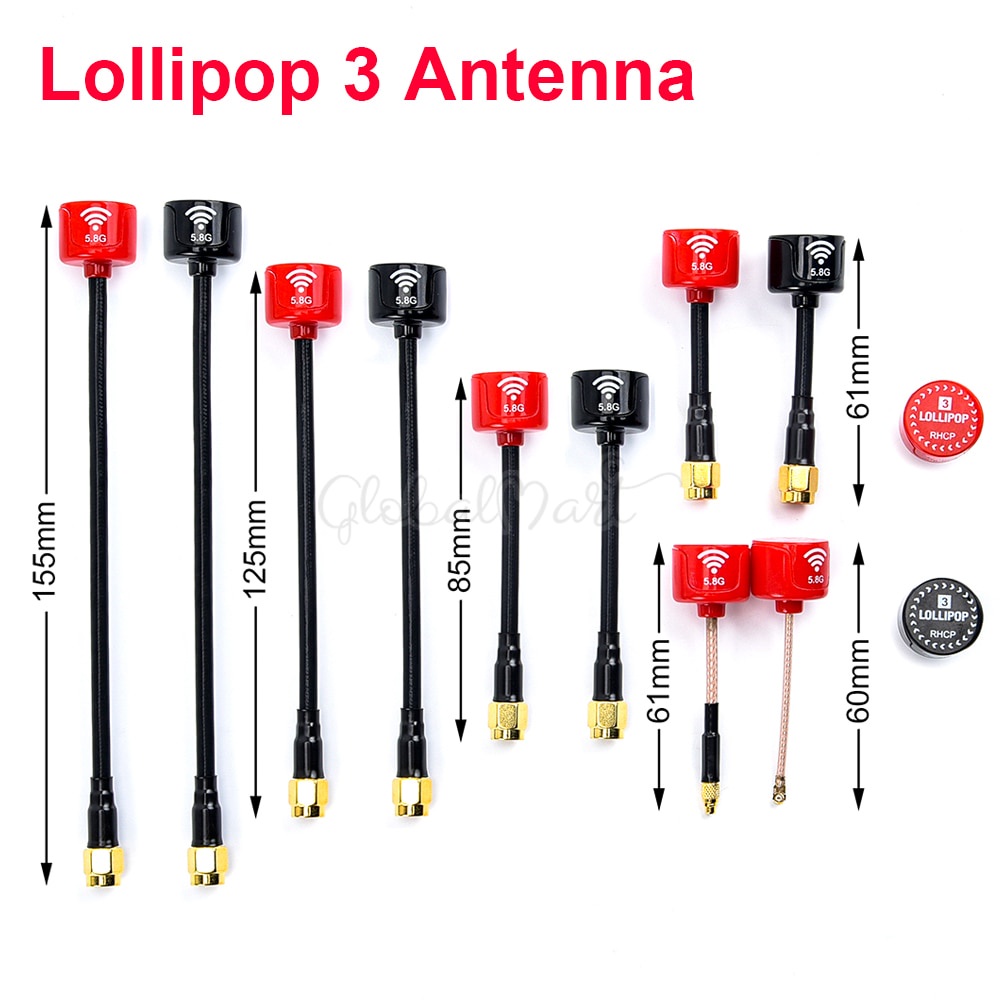 RiToEasysports Antenna 5.8G 3dBi RHCP Per Droni FPV - Alto Guadagno, Pieghevole, Bassa Perdita, Connettore RP-SMA (Nero)