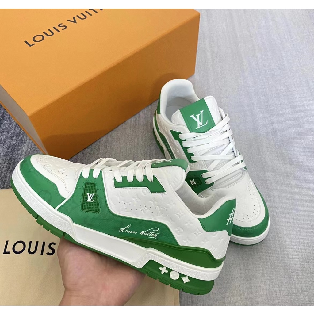 Louis Vuitton/Branco Marrom/Sapatos Masculinos/LV/2022ss/Treinador