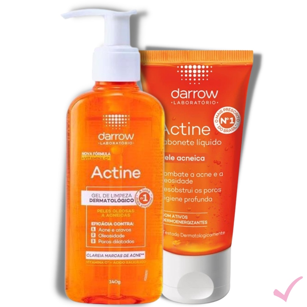 Sabonete Facial Kit Actine Pele Oleosa a Acneica Cuidado Rosto