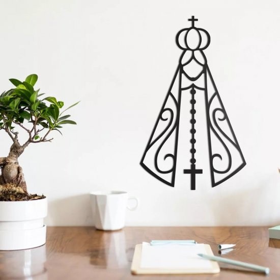 Aplique de Parede Vazado Nossa Senhora Aparecida Decoração Enfeite Quarto Sala Escultura em Oferta na Shopee