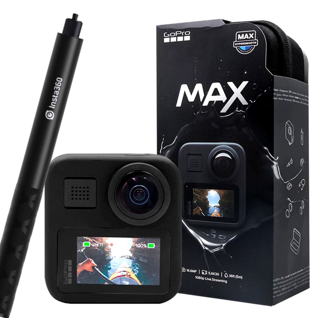 Câmera GoPro MAX 360 graus + Bastão de Selfie Invisível