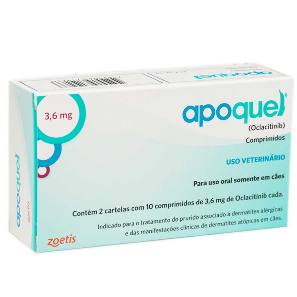 Apoquel Dermatológico Anti Coceira Cães 3,6 Mg 20 Comp 3,6mg Original - Pets