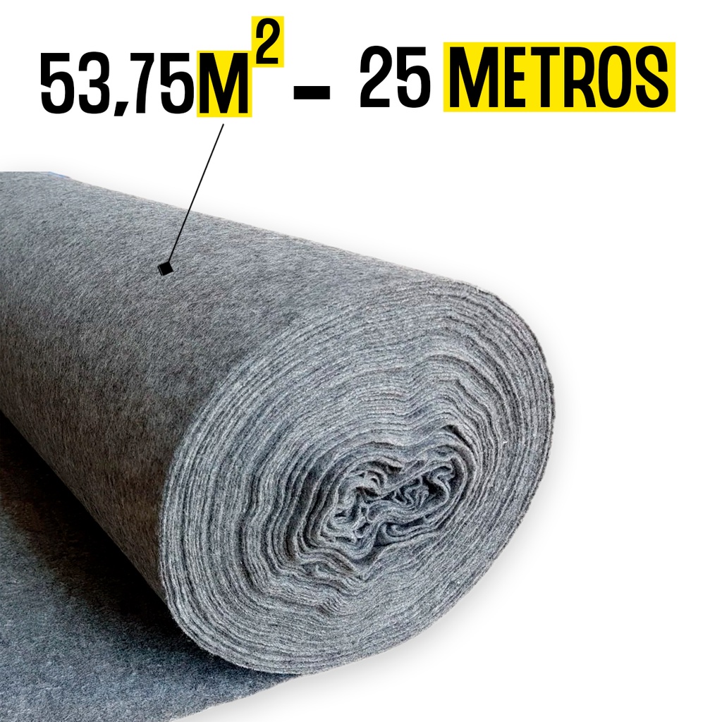Manta Bidim Geotextil 53,75 m2 - 25 Metros X 215cm Drenagem Jardim Jardim Manta Para Drenagem Jardim Impermeabilização