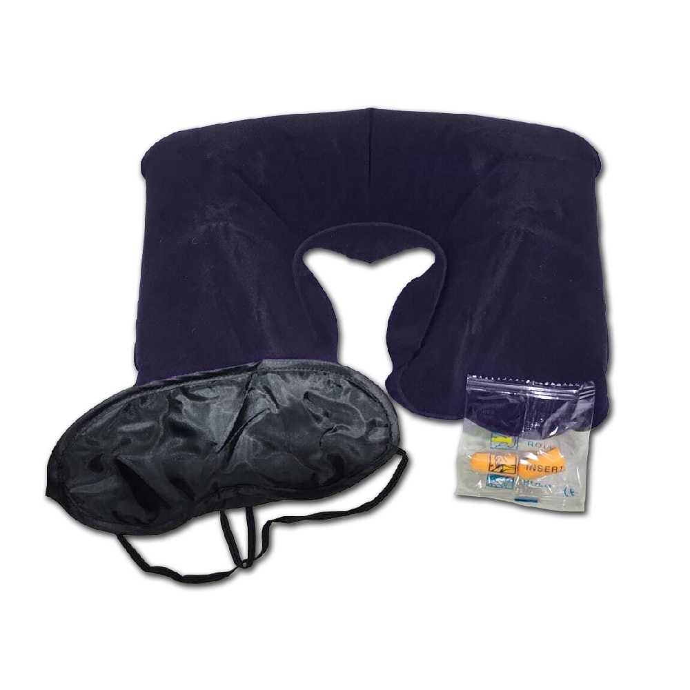 Kit Viagem Almofada Pescoço Tapa Olhos Protetor auricular
