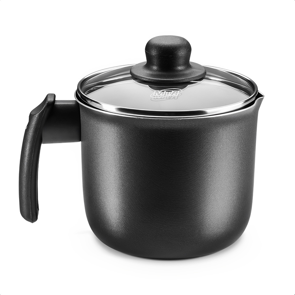 Fervedor Caneco 1,7L Com Tampa de Vidro Antiaderente Superflon Alumínio Grafite Cozinha N14 MTA - 877