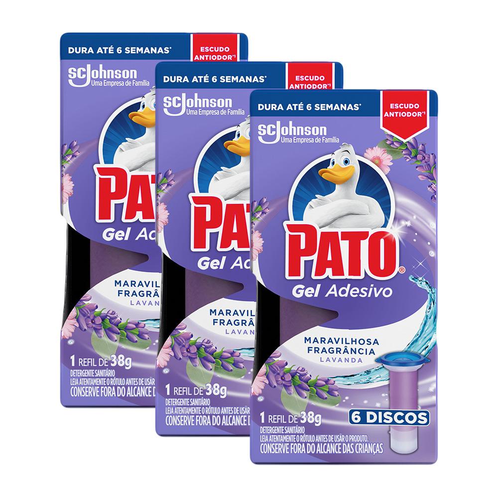 Kit Refil 18 Detergente Sanitário Pato Gel Adesivo Lavanda 38g em Oferta na Shopee