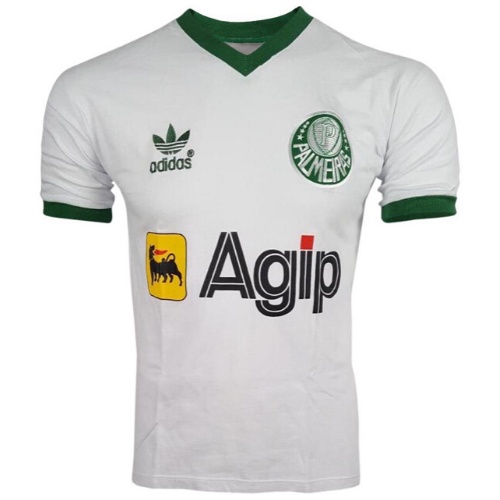 Camisa Retrô Palmeiras 1987-1988 Agip - Branca - Bordada - 100% Algodão