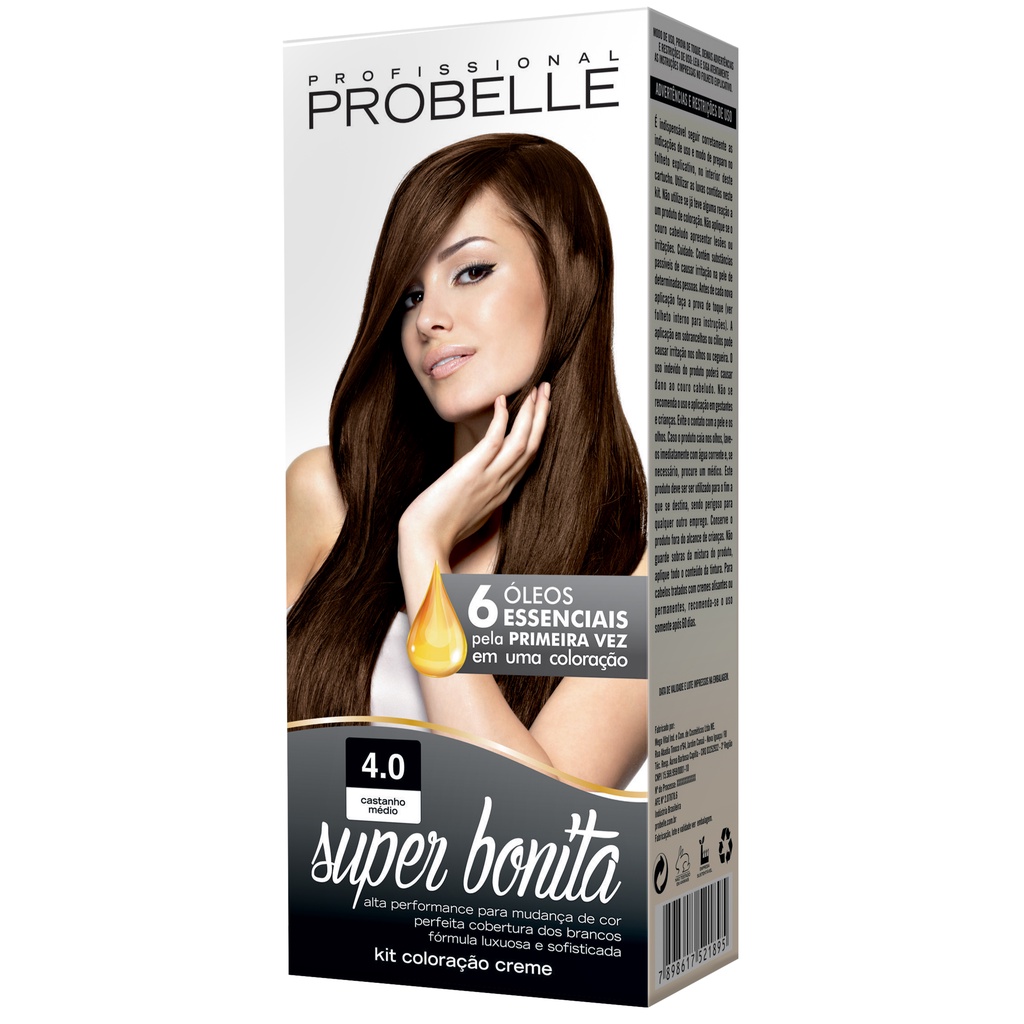 Coloração Super Bonita 50g 4.0 - Castanho Médio Probelle probelle