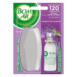 Aparelho Aromatizador Bom Ar Click Spray com Refil 12ml Lavanda em Oferta na Shopee