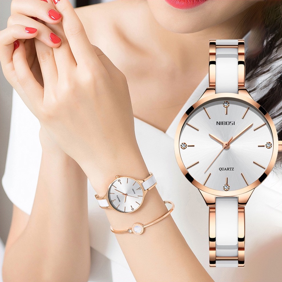 NIBOSI Rel Gios Femininos Pulseira De Cer Mica Rel Gios Femininos Criativos Femininos Rel Gios Femininos em Oferta na Shopee