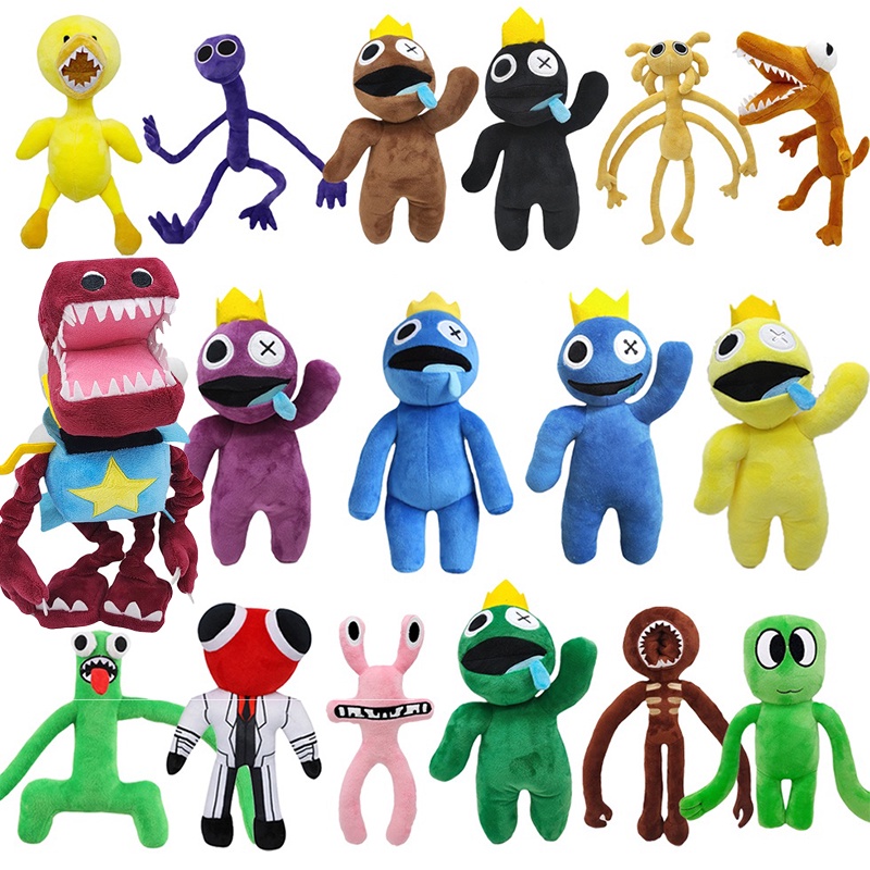 Boneco Azul Babão e Monstro verde Rainbow Friends Jogo Roblox