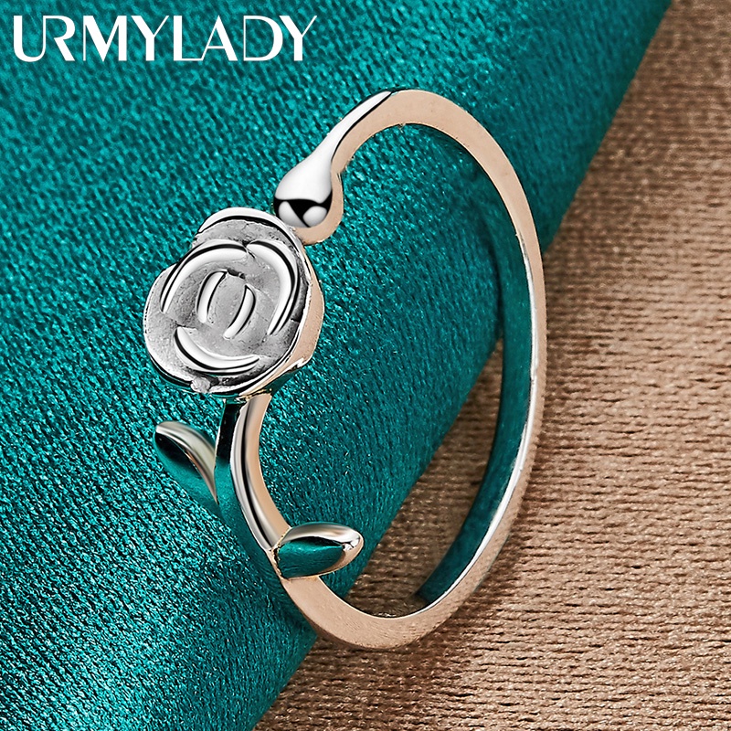 URMYLADY 925 Sterling Silver Um Anel De Rosa Para Festa De Noivado Jóias De Moda em Oferta na Shopee