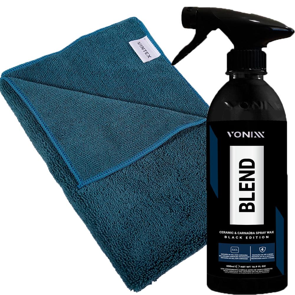 Cera Liquida Spray Carnauba Blend Black + Toalha Microfibra Original Vonixx Brilho Intenso Pinturas Escuras