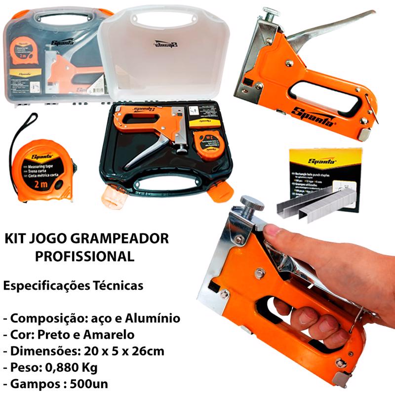 Kit Jogo Ferramentas 154 Peças Semiprofissional Serviço Gerais Mais Jogo Grampeador — imagem 2 de 2