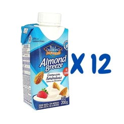 Creme de Leite Vegetal Sem Lactose De Amêndoas Sem Leite de Vaca APLV Almond Breeze Blue Diamond - 12x 200g