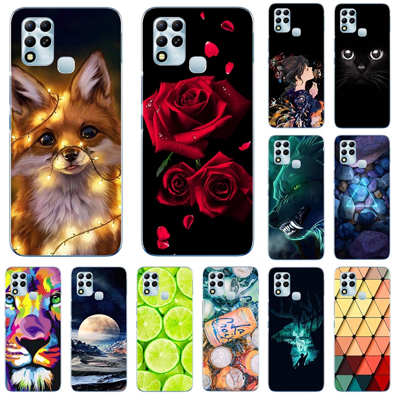 Para Infinix Hot 11 Helio G37 Capa De Celular Estampa De Moda Flor De Gato Fofo TPU