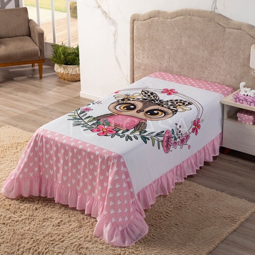 Kit Colcha Cobre Leito Infantil 1,70x2,30 Avulsa - Decoração Quarto, Cama Solteiro