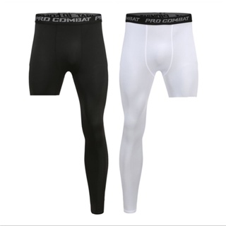 LUC Homens Camada Base Exercício Calças De Compressão Corrida Apertadas Esporte Cortado Uma Perna Leggings Basquetebol Calça De Yoga Fitness em Oferta na Shopee