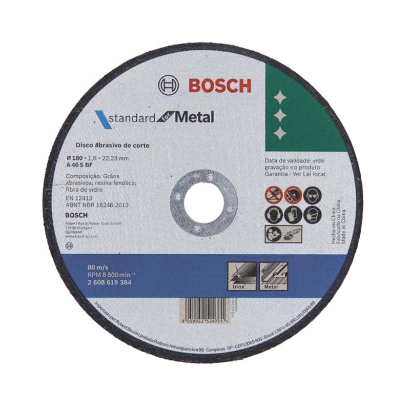 Disco de Corte Standard for Metal 7'' (180x1,6mm) Reto - Bosch em Oferta na Shopee